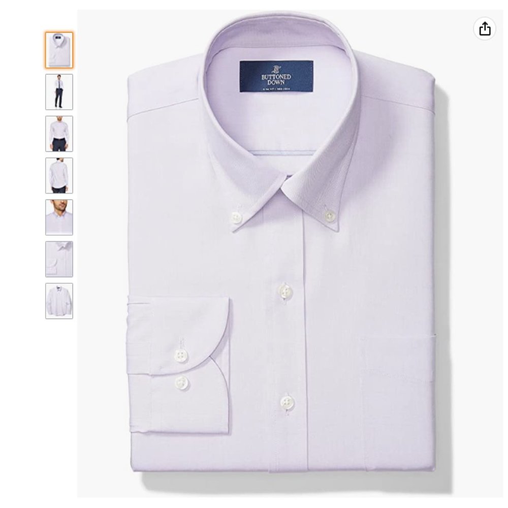 Buttoned Down Men's Slim Fit Button Collar Solid Dress Shirt